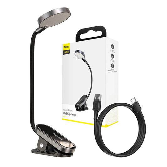 Baseus Φωτιστικό Comfort Reading Mini Clip DGRAD-0G (Γκρι σκούρο)