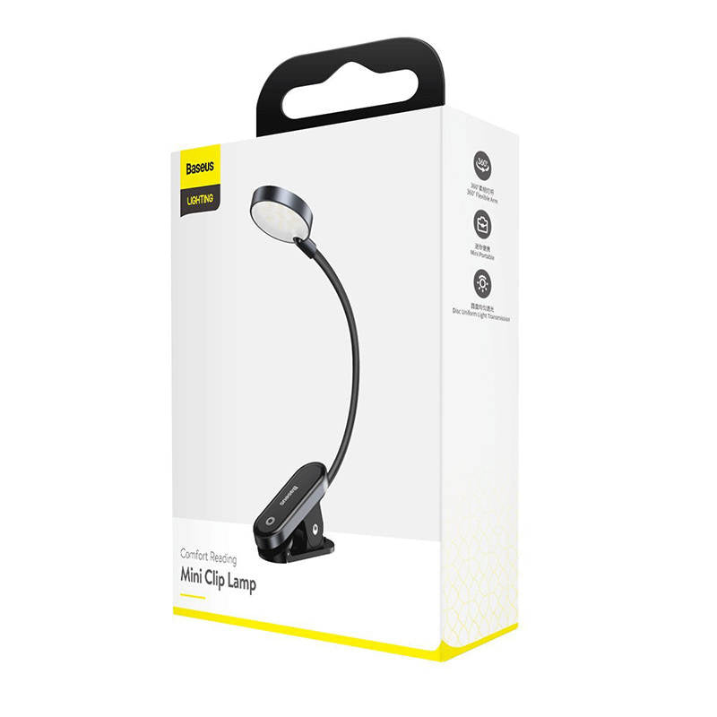 Baseus Φωτιστικό Comfort Reading Mini Clip DGRAD-0G (Γκρι σκούρο)
