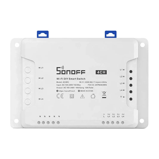 Sonoff Έξυπνος Ενδιάμεσος Διακόπτης WiFi 4CHR3 (Λευκό)