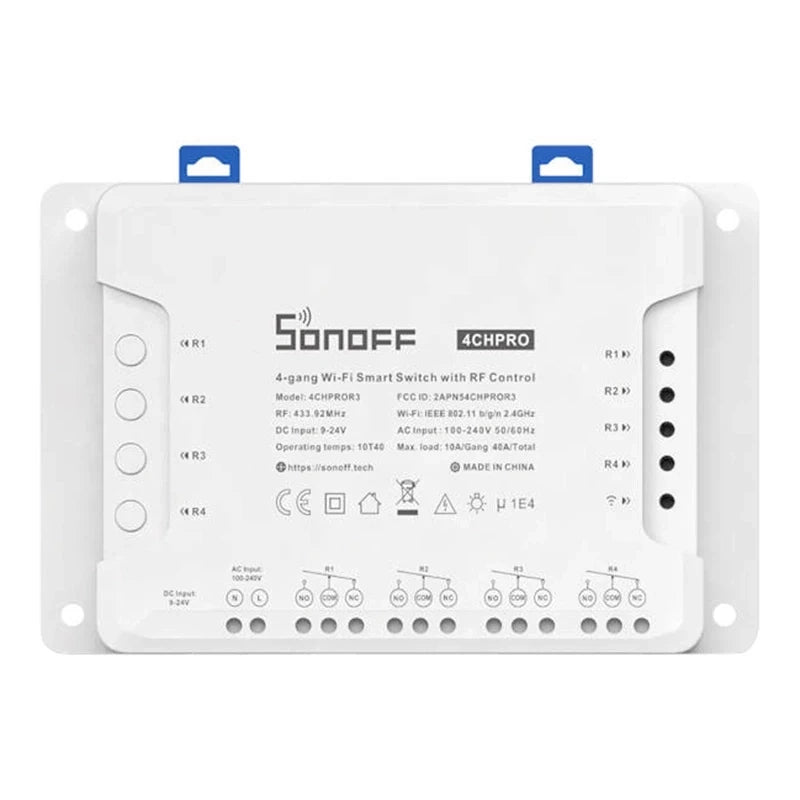 Sonoff Έξυπνος Ενδιάμεσος Διακόπτης WiFi 4CHPROR3 (Λευκό)