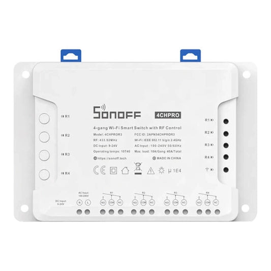 Sonoff Έξυπνος Ενδιάμεσος Διακόπτης WiFi 4CHPROR3 (Λευκό)