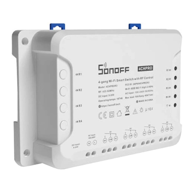 Sonoff Έξυπνος Ενδιάμεσος Διακόπτης WiFi 4CHPROR3 (Λευκό)