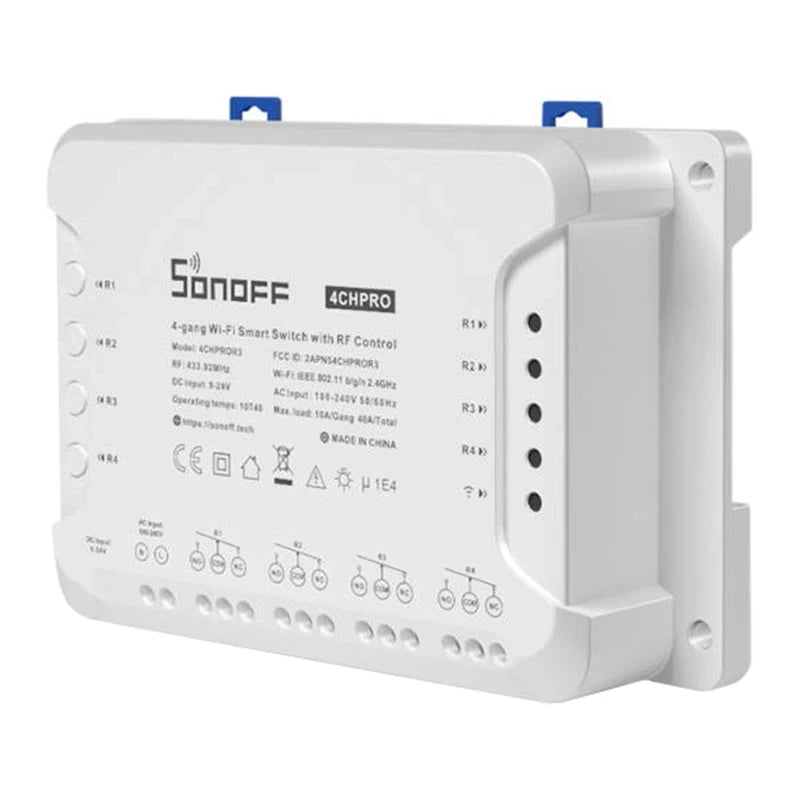 Sonoff Έξυπνος Ενδιάμεσος Διακόπτης WiFi 4CHPROR3 (Λευκό)