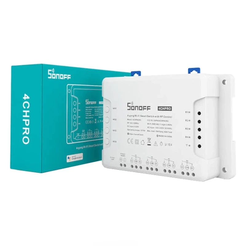 Sonoff Έξυπνος Ενδιάμεσος Διακόπτης WiFi 4CHPROR3 (Λευκό)