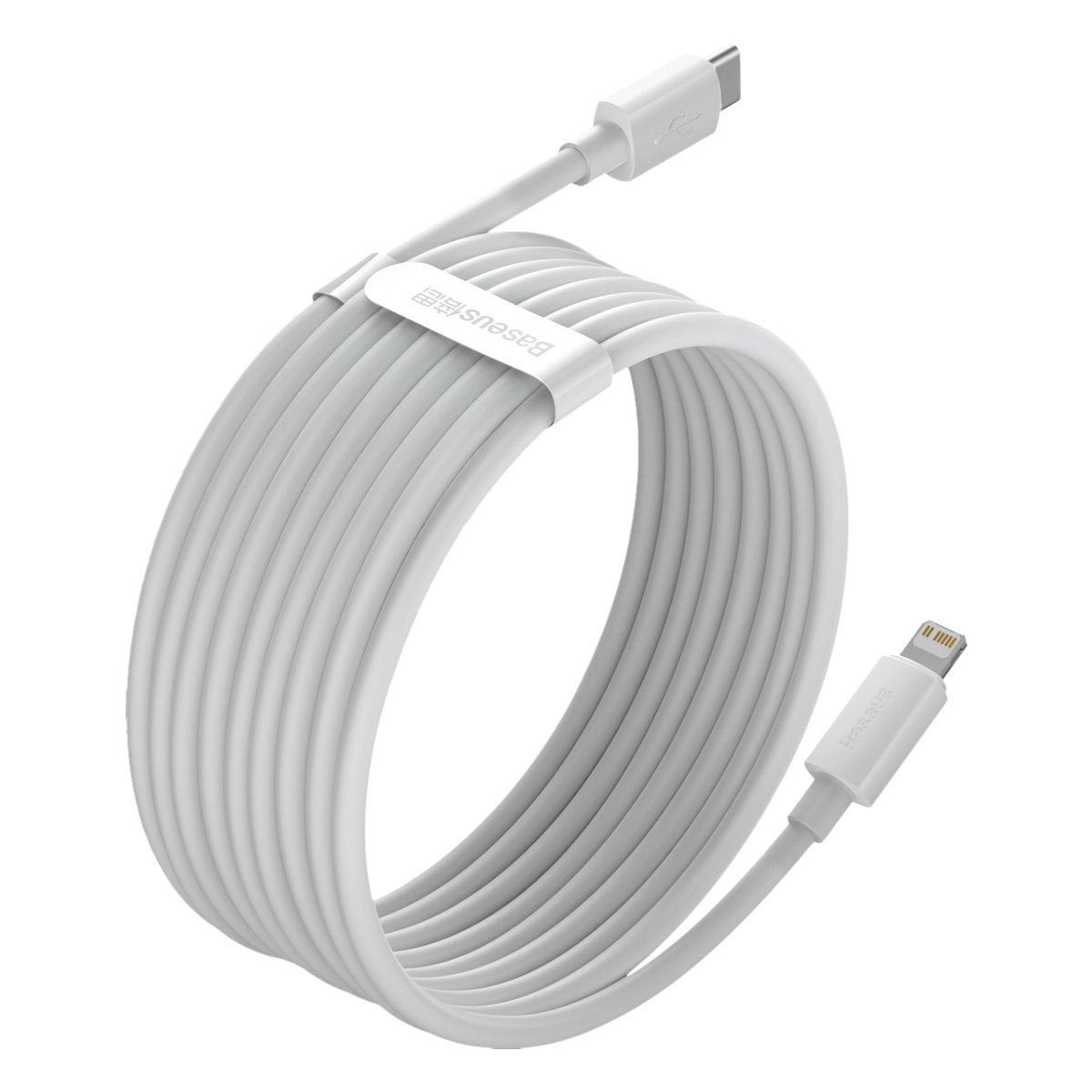 Baseus Καλώδιο Simple Wisdom Data Cable Kit USB-C σε Lightning PD 20W 1.5m (Σετ 2τμχ) (Λευκό)