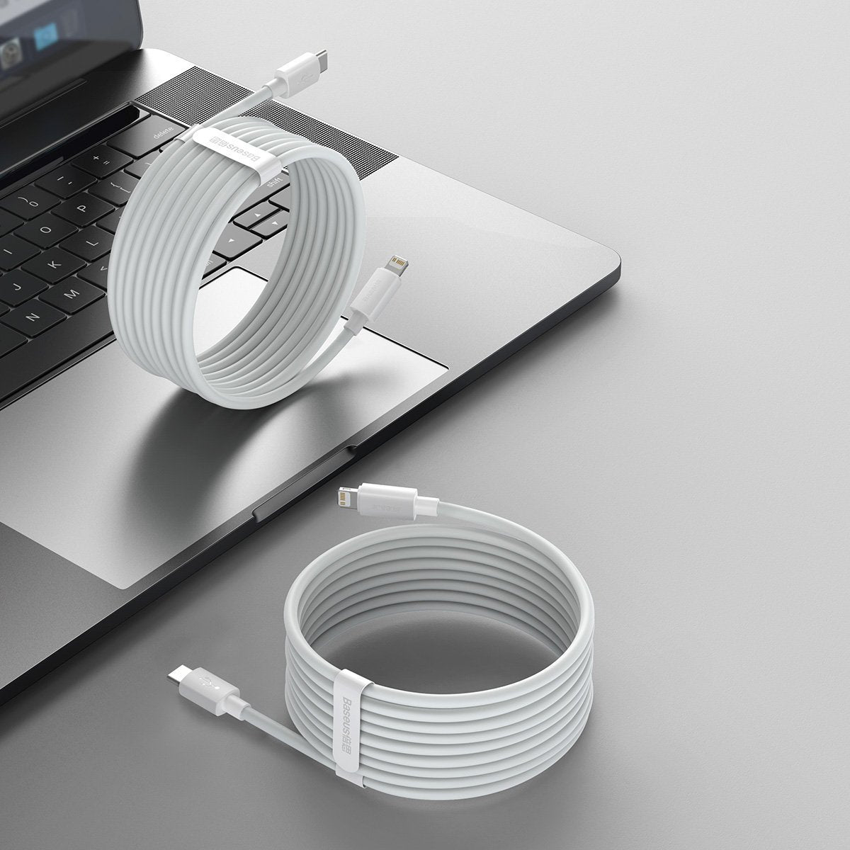 Baseus Καλώδιο Simple Wisdom Data Cable Kit USB-C σε Lightning PD 20W 1.5m (Σετ 2τμχ) (Λευκό)