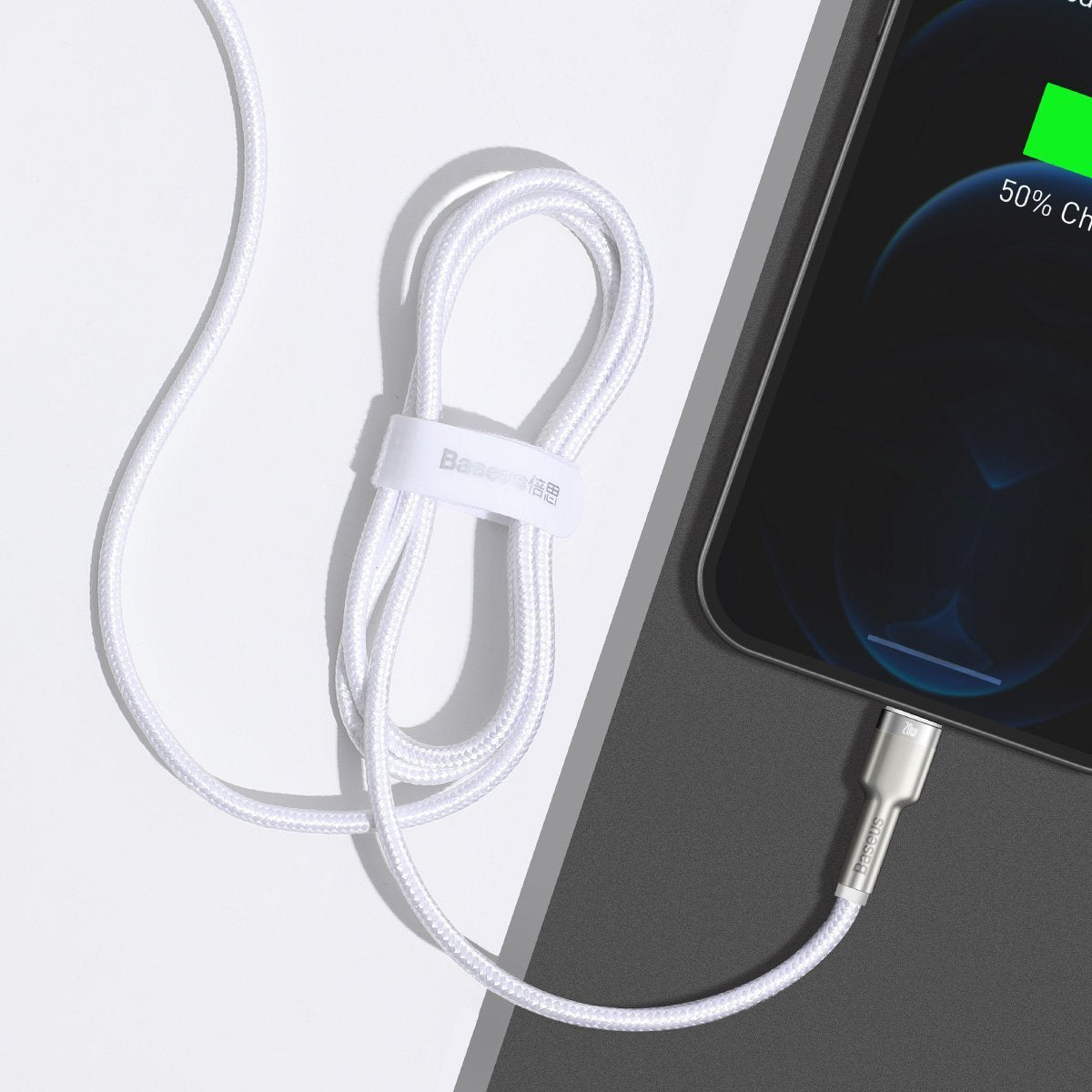 Baseus Καλώδιο USB-C σε Lightning Cafule, PD, 20W, 1m (Λευκό)