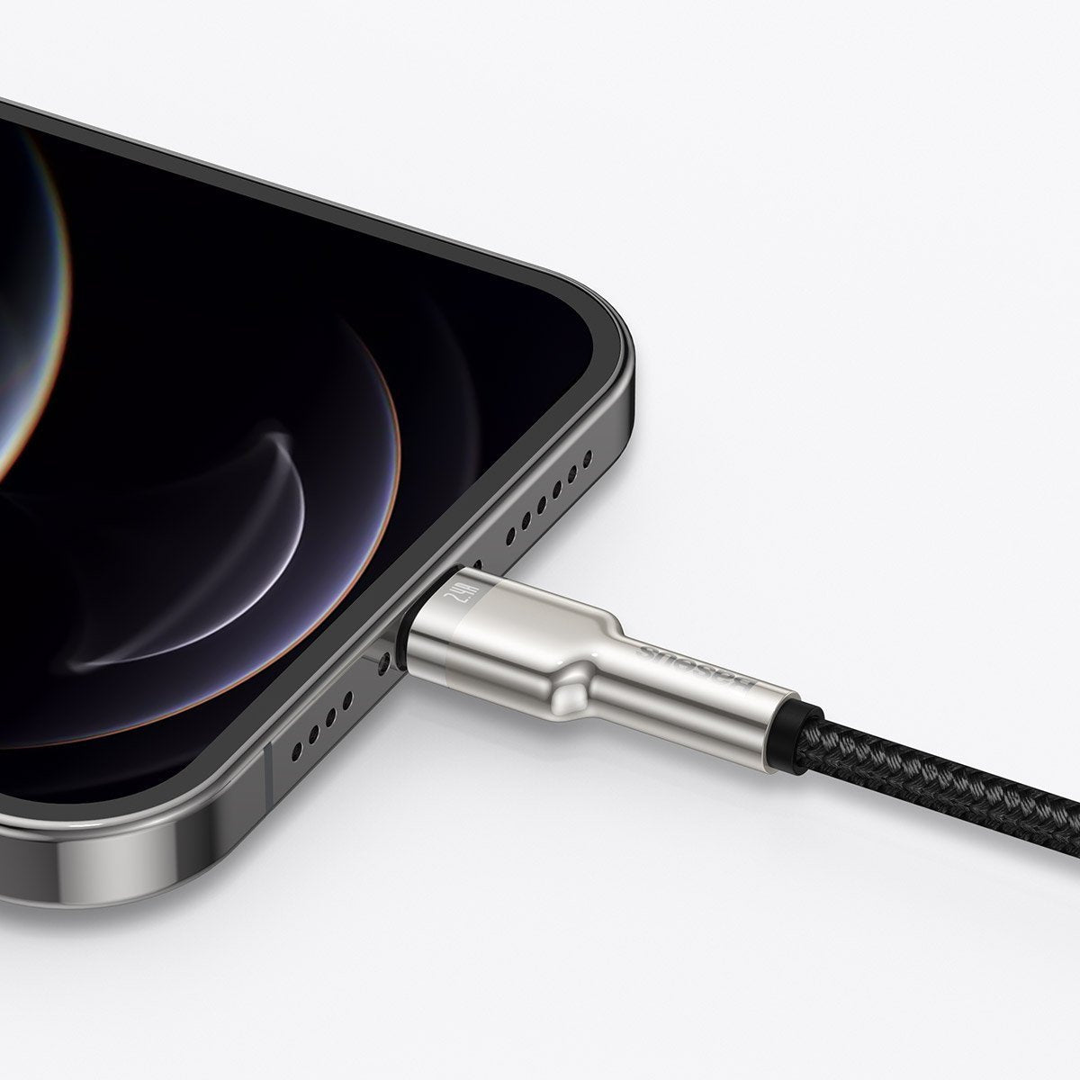 Baseus Καλώδιο USB σε Lightning Cafule Metal Braided, 2.4A, 1m (Μαύρο)