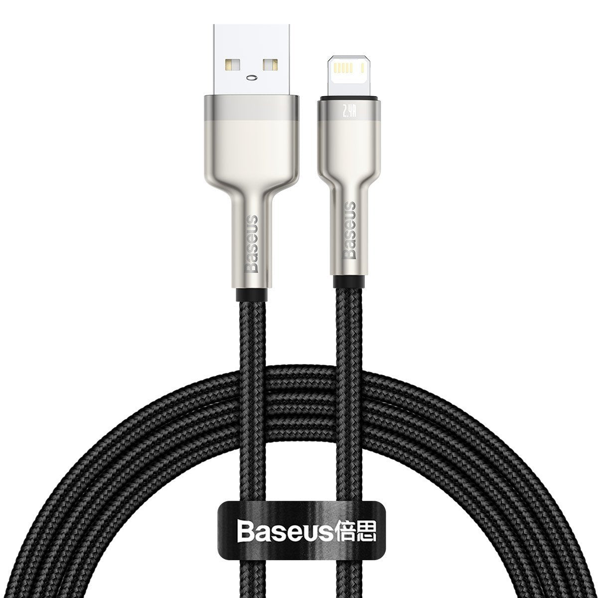 Baseus Καλώδιο USB σε Lightning Cafule Metal Braided, 2.4A, 1m (Μαύρο)