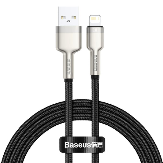 Baseus Καλώδιο USB σε Lightning Cafule Metal Braided, 2.4A, 1m (Μαύρο)
