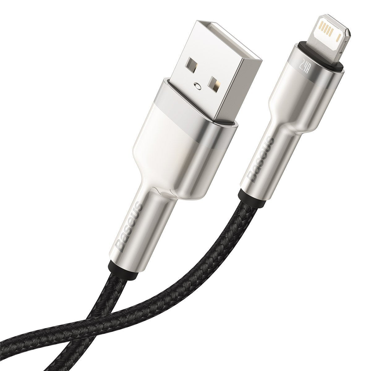 Baseus Καλώδιο USB σε Lightning Cafule Metal Braided, 2.4A, 1m (Μαύρο)