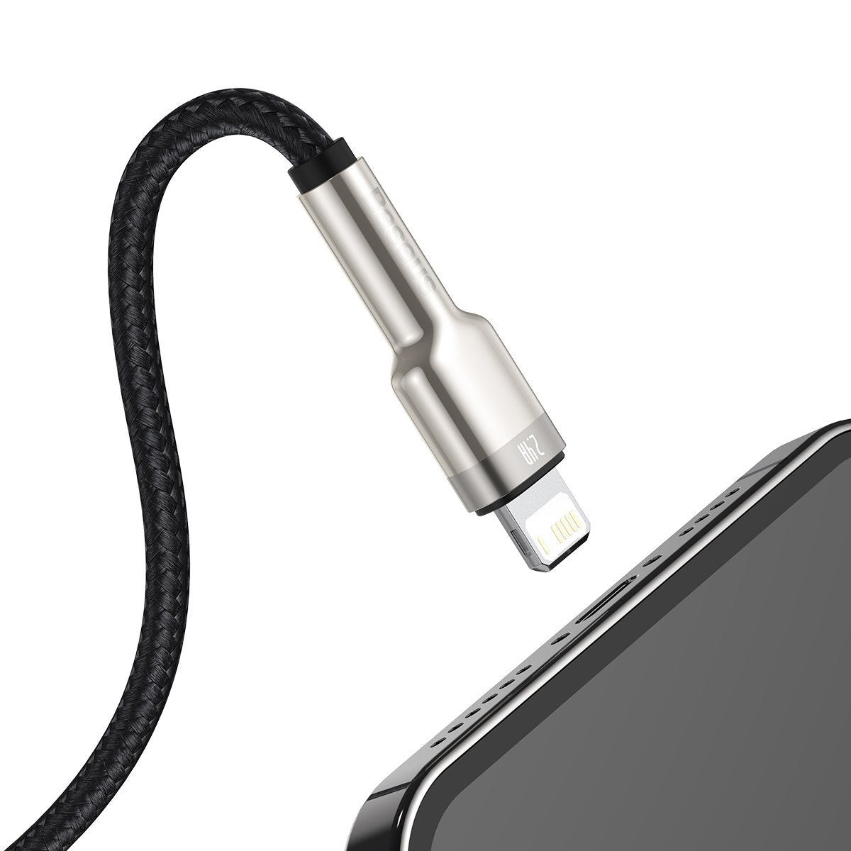 Baseus Καλώδιο USB σε Lightning Cafule Metal Braided, 2.4A, 1m (Μαύρο)
