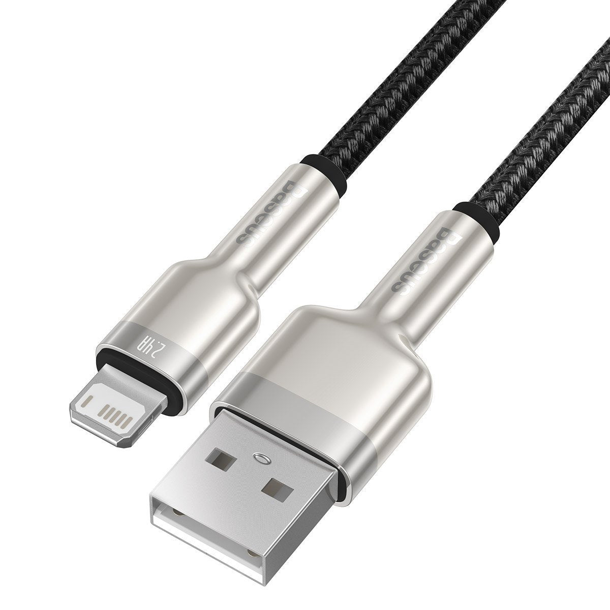 Baseus Καλώδιο USB σε Lightning Cafule Metal Braided, 2.4A, 1m (Μαύρο)