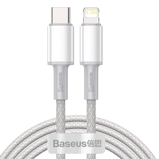 Baseus Καλώδιο USB-C σε Lightning High Density Braided, PD, 20W, 2m (Λευκό)