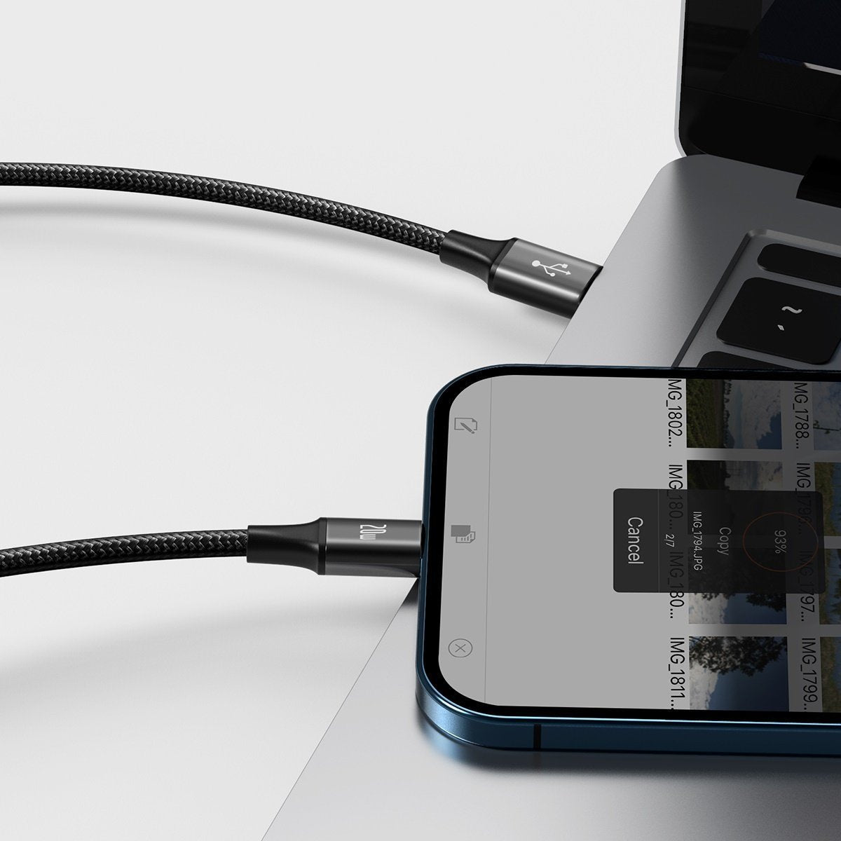 Baseus Καλώδιο 3 σε 1 USB-C για M+L+T Rapid Series, 20W, 1.5m (Μαύρο)