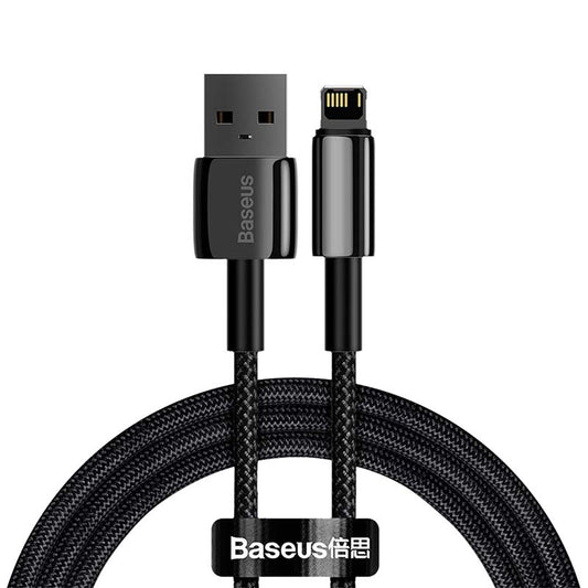 Baseus Καλώδιο USB σε Lightning Tungsten Gold 2.4A 1m (Μαύρο)