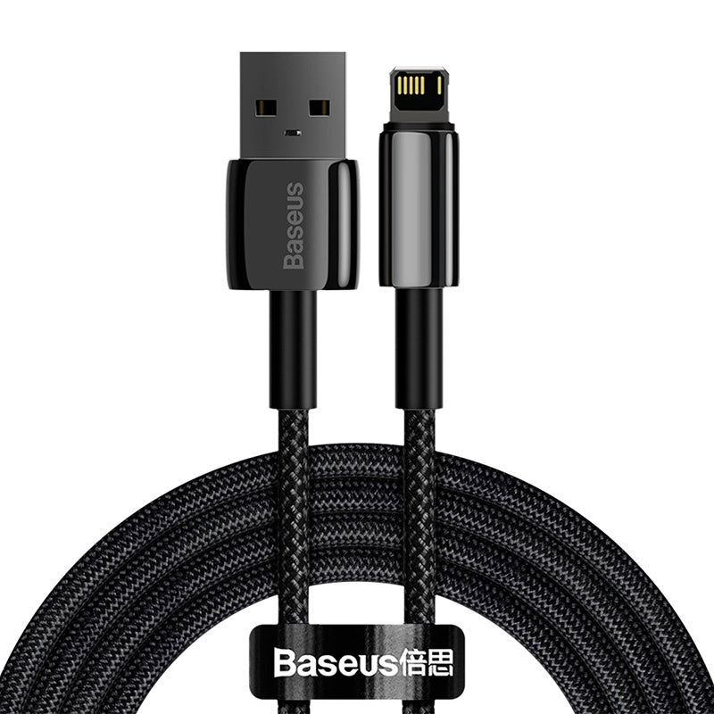 Baseus Καλώδιο USB σε Lightning Tungsten Gold 2.4A 2m (Mαύρο)