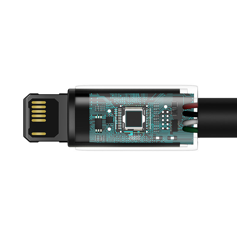 Baseus Καλώδιο USB σε Lightning Tungsten Gold 2.4A 2m (Mαύρο)