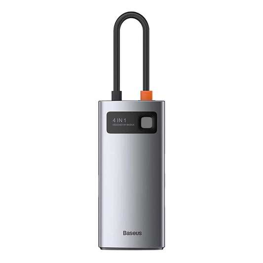 Baseus Docking Station 4σε1 Metal Gleam Series, USB-C σε USB 3.0 + USB 2.0 + HDMI + USB-C PD (Ασημί)