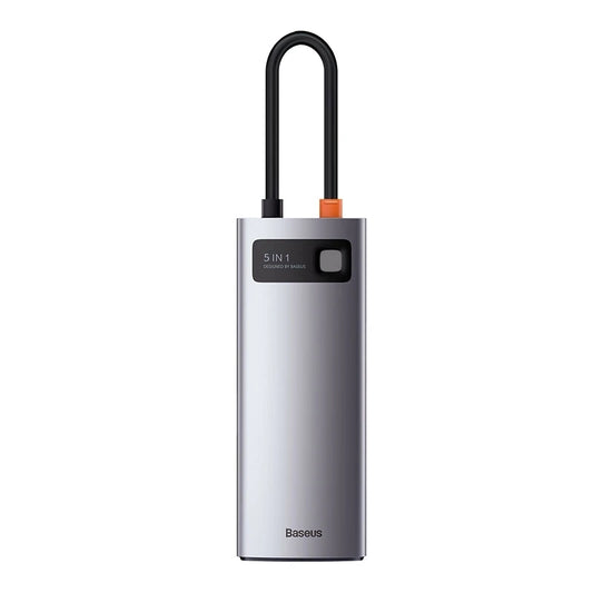 Baseus Docking Station 5σε1 Metal Gleam Series, USB-C σε 3xUSB 3.0 + HDMI + USB-C PD (Ασημί)