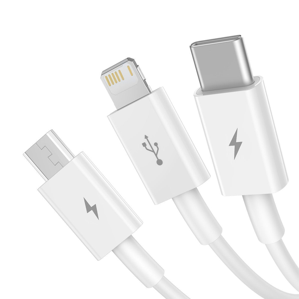 Baseus Καλώδιο USB 3σε1 Superior Series, USB σε MicroUSB / USB-C / Lightning, 3.5A, 1.5 m (Λευκό)