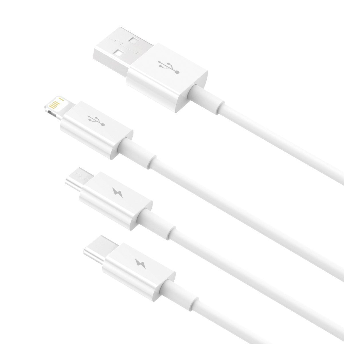 Baseus Καλώδιο USB 3σε1 Superior Series, USB σε MicroUSB / USB-C / Lightning, 3.5A, 1.5 m (Λευκό)