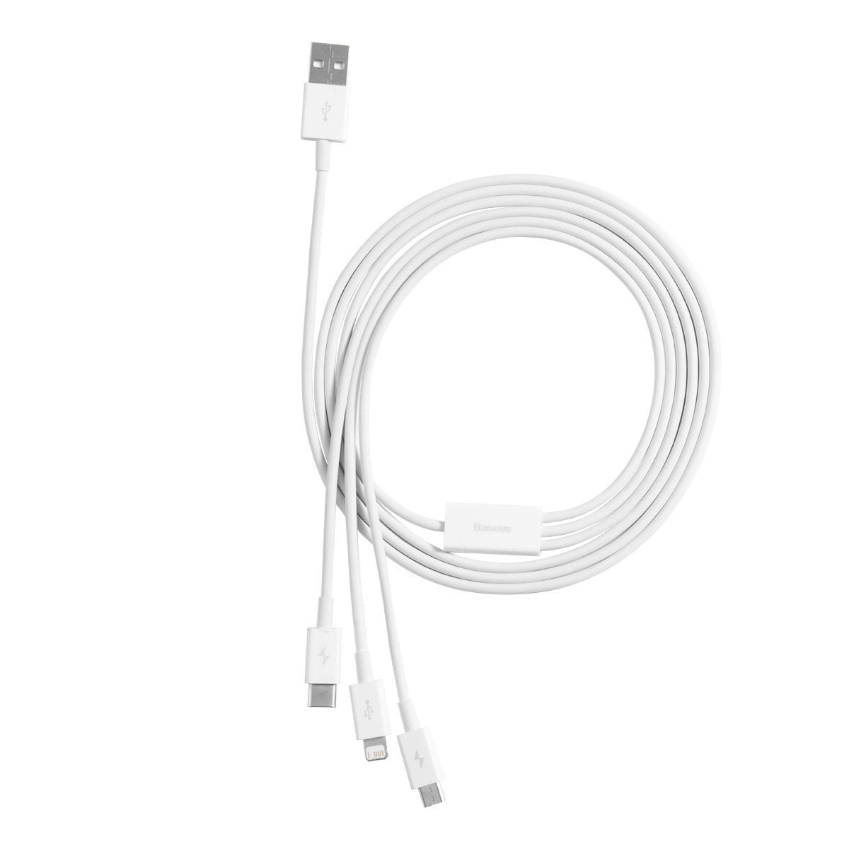 Baseus Καλώδιο USB 3σε1 Superior Series, USB σε MicroUSB / USB-C / Lightning, 3.5A, 1.5 m (Λευκό)
