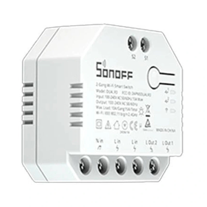 Sonoff Έξυπνος Ενδιάμεσος Διακόπτης WiFi Dual R3 (Λευκό)