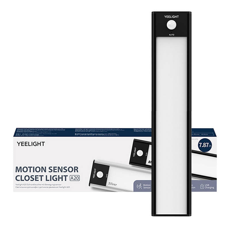 Yeelight Φωτιστικό Ντουλάπας/Ραφιών με Αισθητήρα Κίνησης 20cm 2700K (Μαύρο)