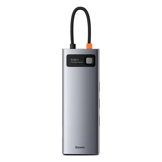 Baseus Docking Station 9σε1 Metal Gleam Series, USB-C σε 3xUSB 3.0 + HDMI + USB-C PD + Ethernet RJ45 + MicroSD/SD + VGA (Ασημί)