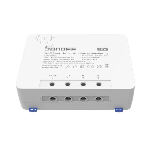 Sonoff Έξυπνος Ενδιάμεσος Διακόπτης WiFi με Παρακολούθηση Ενέργειας POWR3 (25A/5500W) (Λευκό)