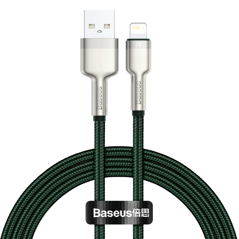 Baseus Καλώδιο USB σε Lightning Cafule, 2.4A, 1m (Πράσινο)