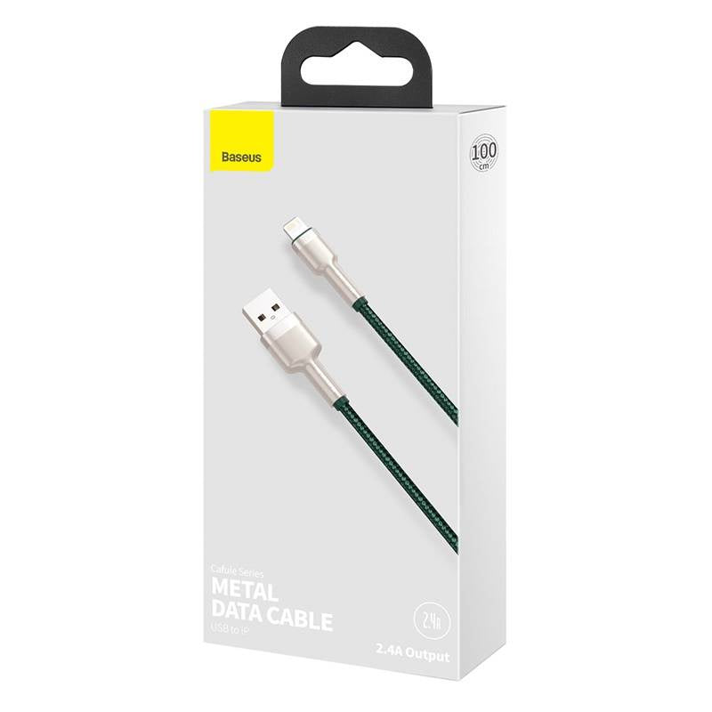 Baseus Καλώδιο USB σε Lightning Cafule, 2.4A, 1m (Πράσινο)
