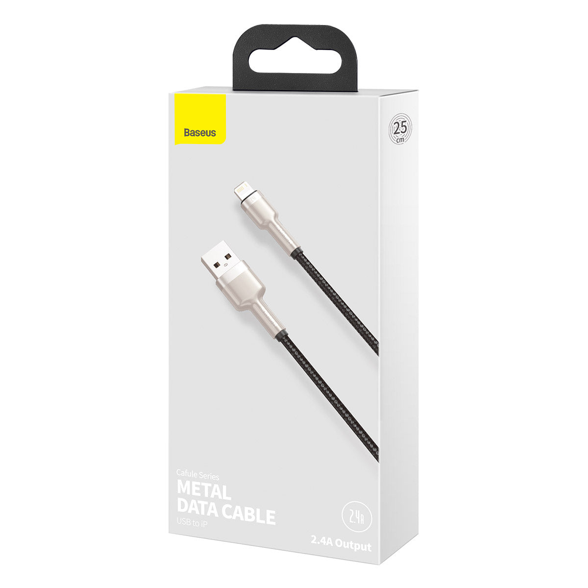 Baseus Καλώδιο USB σε Lightning Cafule, 2.4A, 0.25m (Μαύρο)