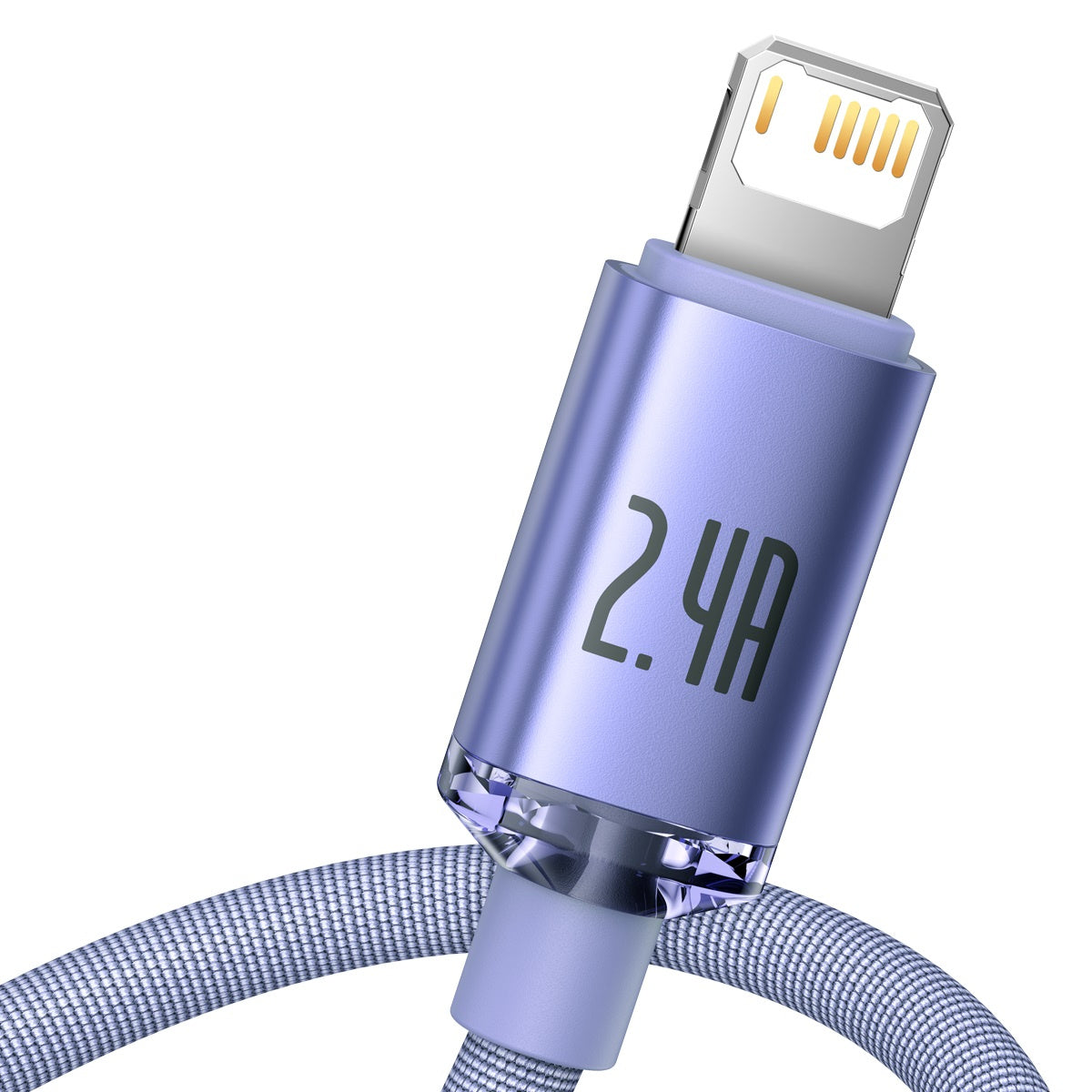 Baseus Καλώδιο USB σε Lightning Crystal Shine, 2.4A, 2m (Μοβ)