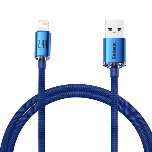 Baseus Καλώδιο USB σε Lightning Crystal Shine, 2.4A, 1.2m (Μπλε)