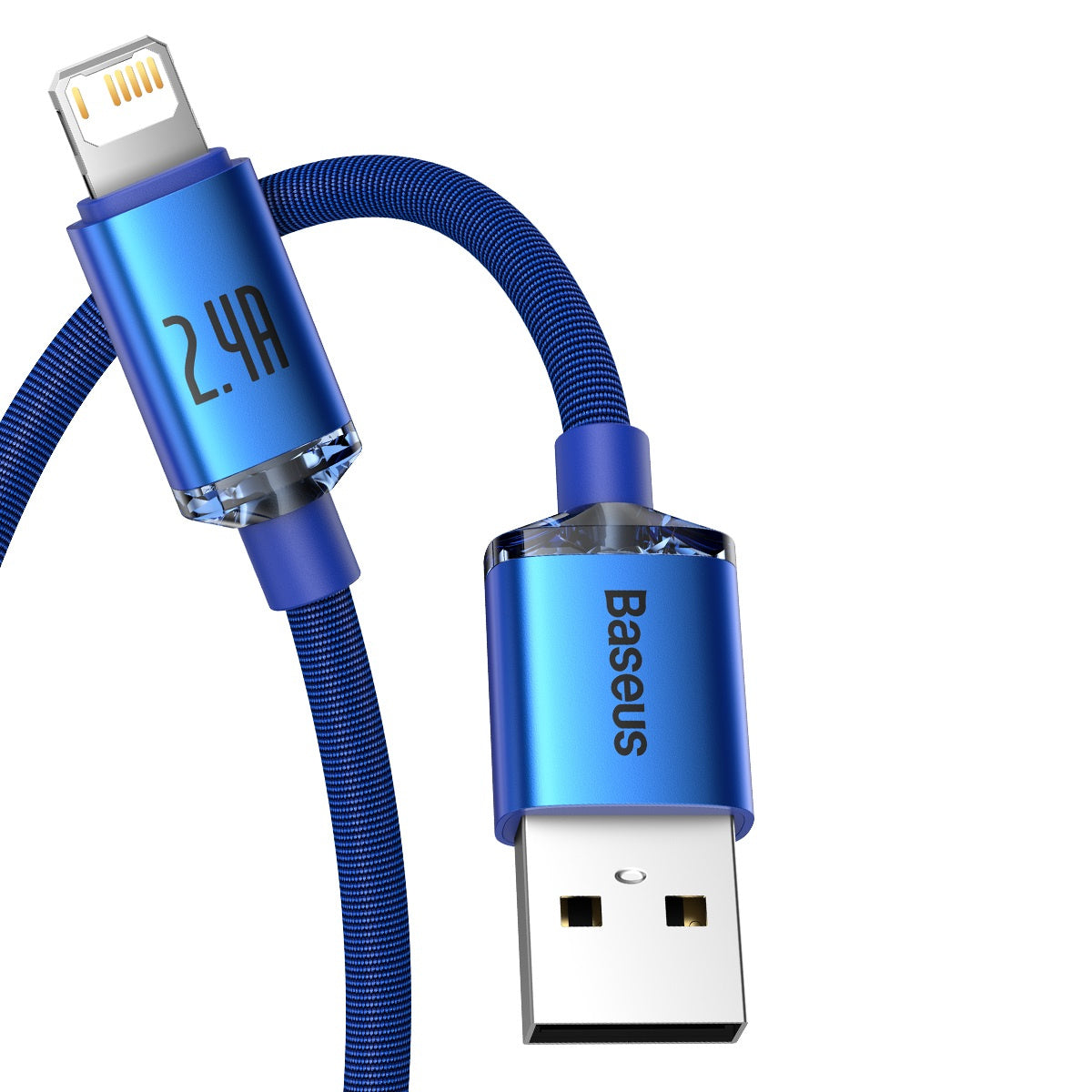 Baseus Καλώδιο USB σε Lightning Crystal Shine, 2.4A, 1.2m (Μπλε)