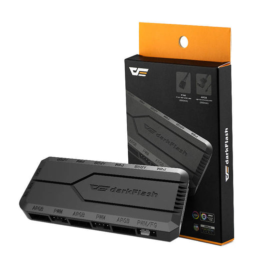 Darkflash Μονάδα ελέγχου ανεμιστήρα RC2 RGB PWM (Μαύρο)