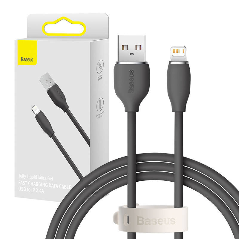 Καλώδιο USB do Lightning Baseus Jelly, 2,4A 1,2m (czarny)