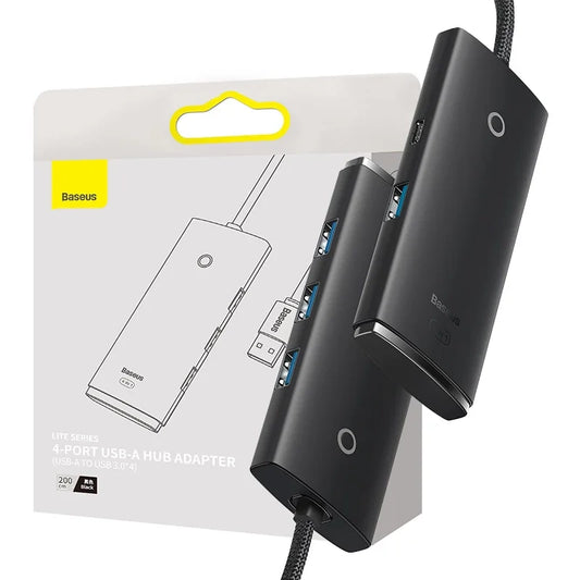 Baseus Hub 4σε1 USB σε 4xUSB 3.0Lite Series, 2m (Μαύρο)