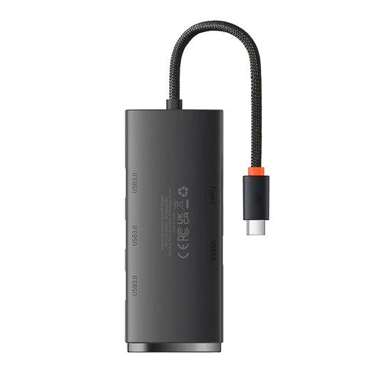 Baseus Hub 4σε1 USB-C σε 4x USB 3.0 + USB-C Lite Series, 25cm (Μαύρο)