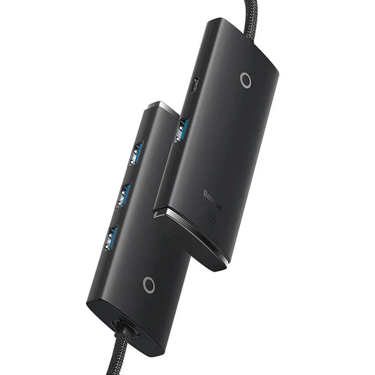 Baseus Hub 4σε1 USB-C σε 4x USB 3.0 + USB-C Lite Series, 1m (Μαύρο)