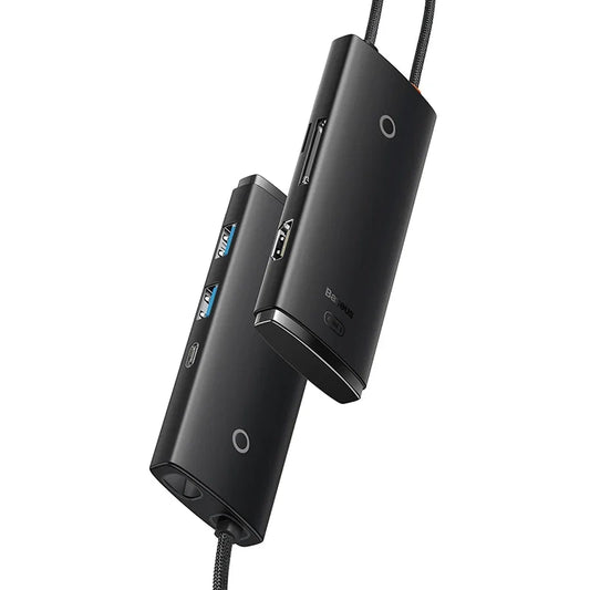 Baseus Docking Station 6σε1 USB-C σε 2xUSB 3.0 + USB-C + HDMI + SD/TF Lite Series (Μαύρο)