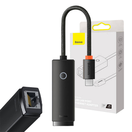 Baseus Αντάπτορας Δικτύου Lite Series USB-C σε RJ45, 100Mbps (Μαύρο)