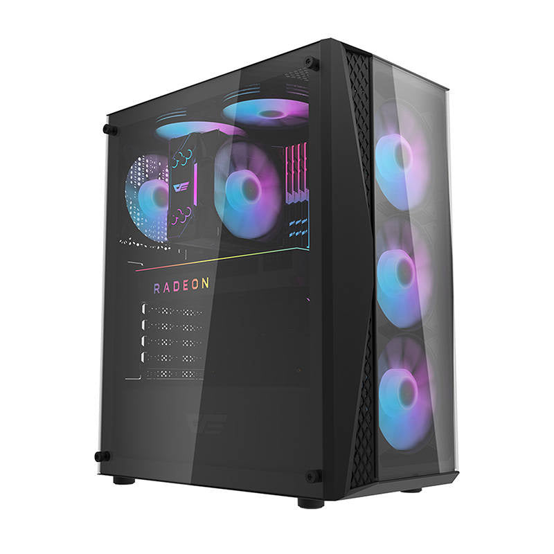Darkflash DK352 Plus θήκη υπολογιστή (μαύρη) + 4 ανεμιστήρες RGB