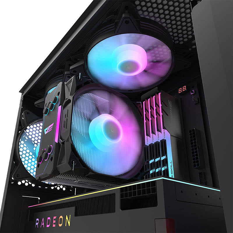 Darkflash DK352 Plus θήκη υπολογιστή (μαύρη) + 4 ανεμιστήρες RGB