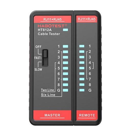Habotest Tester Καλωδίων Δικτύου HT812A RJ45/RJ14/RJ12/RJ9 (Μαύρο)