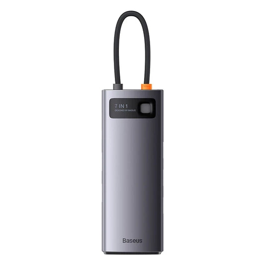 Baseus Docking Station 7σε1 Metal Gleam Series, USB-C σε 3xUSB 3.0 + HDMI + USB-C PD + VGA + Ethernet RJ45 (Ασημί)