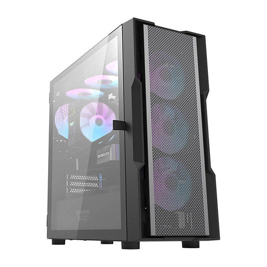 Darkflash DK431 Mesh  θήκη υπολογιστή (μαύρη) + 4 ανεμιστήρες ARGB