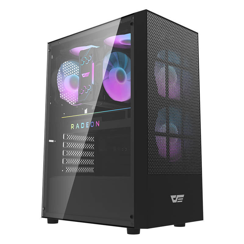 Darkflash A290 θήκη υπολογιστή (μαύρη) + 3 ανεμιστήρες
